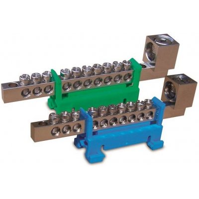 Rozbočovací můstek N10/1x50 10xsvorka 16mm2 1xsvorka 50mm2 modrý Elcon – HobbyKompas.cz