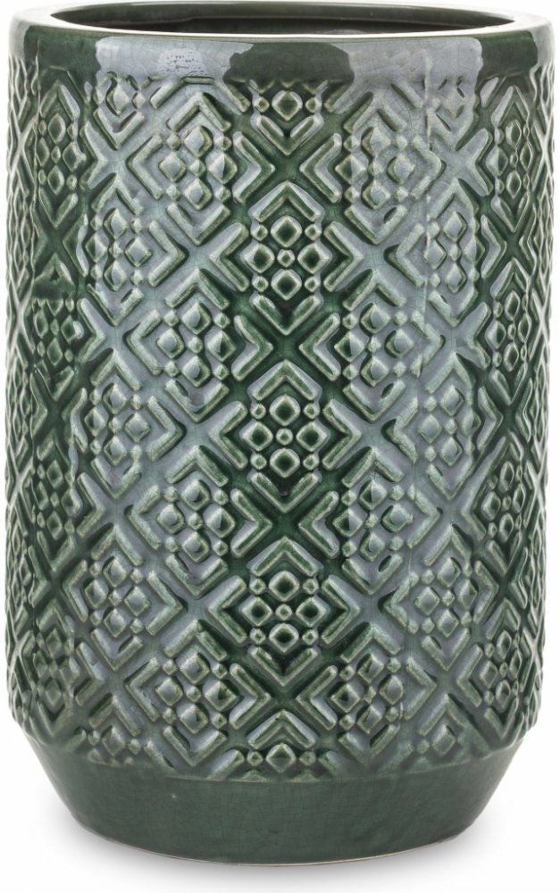 Zelená váza s ornamenty 138464 | Srovnanicen.cz