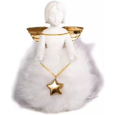 Home decor Anděl se sukýnkou z peříček velký 30 cm – Hledejceny.cz
