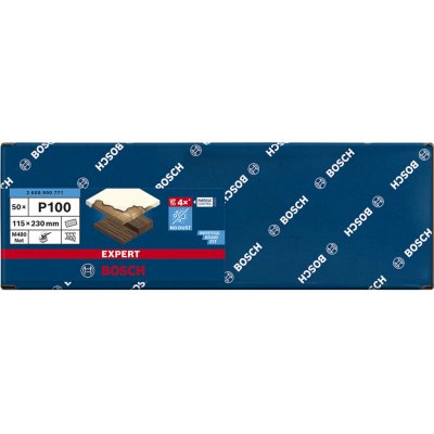 50x Brusná mřížka na barvu na dřevu a tvrdé dřevo pro vibrační brusky Bosch EXPERT M480 - 115x230mm, hr.100 (2608900771) – Zboží Dáma