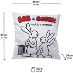 Moravská ústředna Polštář Bob a Bobek bílý 30x30 – Zboží Dáma