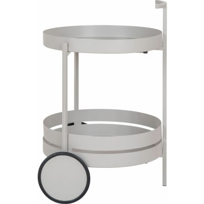 House Nordic Barový vozík kovový matný šedý na kolečkách 2 police 42x61 cm Beja – Zboží Dáma