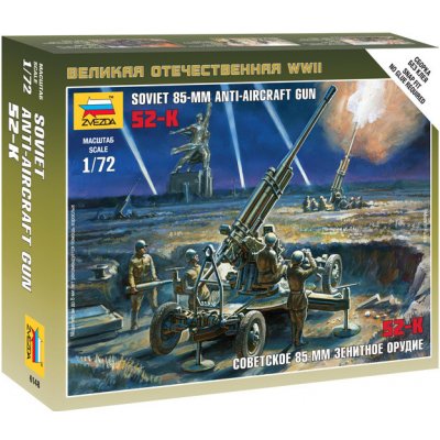 Zvezda Plastikový model vojenské techniky 6148 Snap Kit sovětský protiletadlový kanon 85mm 1:72 – Zboží Mobilmania