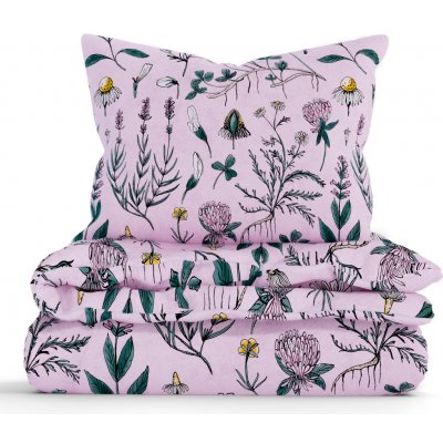 MKLuzkoviny.cz bavlna povlečení Renforcé Herbář starorůžové 140x200 70x90 – Zboží Dáma