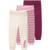 Kojenecké kalhoty a kraťasy Lupilu Dívčí kalhoty „Jogger s BIO bavlnou 3 kusy pruhy bílá lila fialová