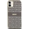 Pouzdro a kryt na mobilní telefon Apple DKNY PC/TPU Repeat Pattern Tonal Stripe Magsafe pro Apple iPhone 11, béžová