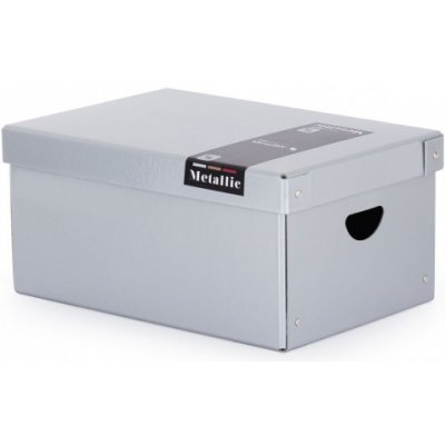 Karton P+P Krabice lamino velká Metallic stříbrná 35,5 x 24 x 16 cm 7-005 – Zboží Mobilmania