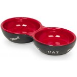 Nobby Cat keramická dvojmiska 22 cm 2 x 130 ml – Sleviste.cz
