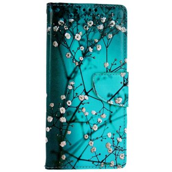 Pouzdro TopQ Samsung A14 5G knížkové Modré s květy