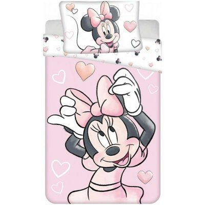 Jerry Fabrics Povlečení do postýlky Minnie Blush Pink 100 x 135 cm 40 x 60 cm – Zboží Dáma