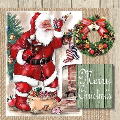 Ubrousek 33x33 cm Santa nese dárky – Sleviste.cz