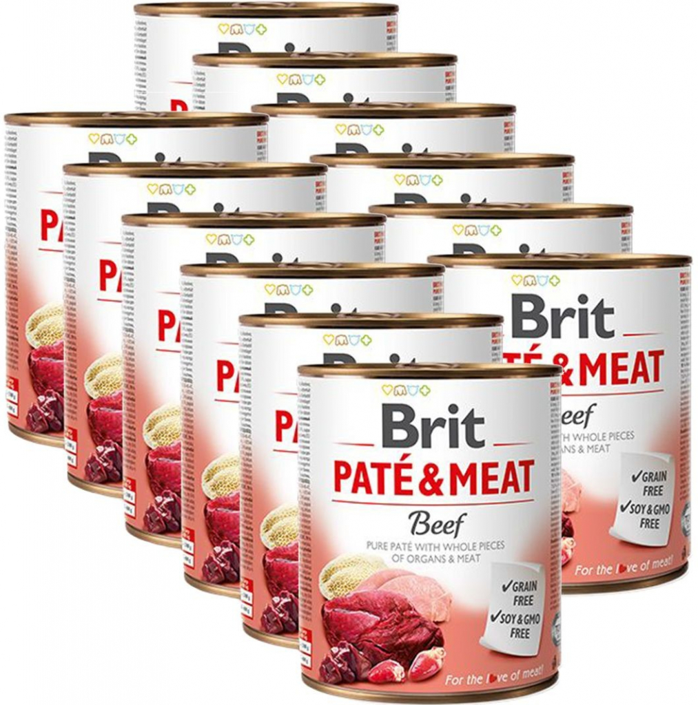 Brit Paté & Meat Dog Beef 12 x 800 g