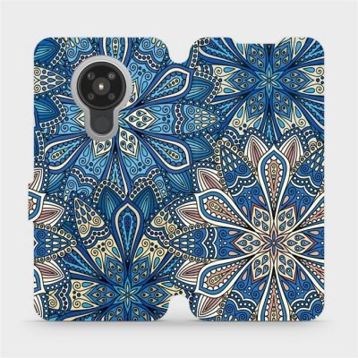 Pouzdro Mobiwear parádní flip Nokia 5.3 - V108P Modré mandala květy