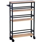 KESPER Police do výklenku na kolečkách, 81 x 15 x 50 cm, bambus/kov KESPER 27842 – Zboží Mobilmania