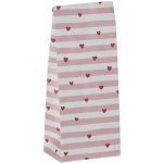 Ib Laursen Papírový sáček Red Hearts / Pink Stripes 22,5 cm – set 5 ks, růžová barva – Zboží Dáma