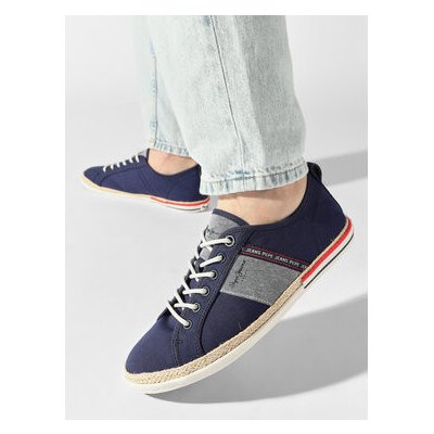 Pepe Jeans espadrilky Maoui Tape PMS30917 tmavomodré – Zboží Mobilmania