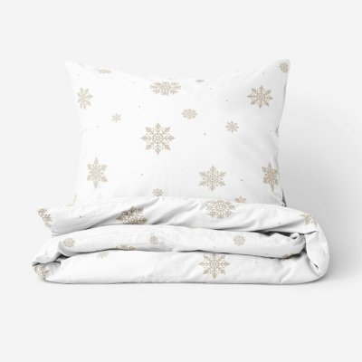 Goldea vánoční bavlna povlečení sněhové vločky na bílé 140x200 70x90 – Zboží Mobilmania