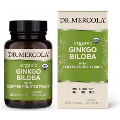 DR. MERCOLA GINKGO BILOBA, COFFEE FRUIT EXTRAKT, 30 kapslí