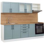 Nábytek Mikulík PASTEL kuchyňská linka 240 cm Fjordská zelená – Zbozi.Blesk.cz