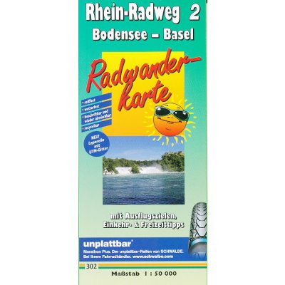 cyklomapa Rhein Radweg 2 Bodensee Basel 1:50 t. – Zbozi.Blesk.cz