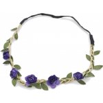 RAVEON Květinová čelenka do vlasů - Růže | Tmavě modrá – Sleviste.cz