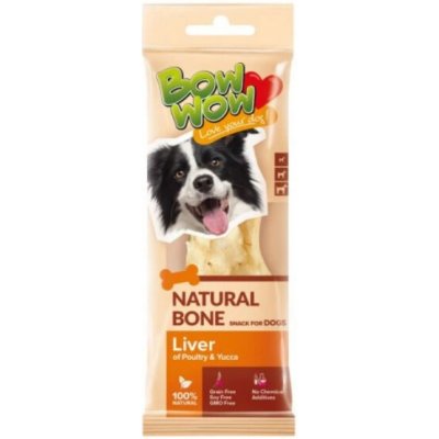 Mira Mar Bow Wow Naturální kost s drůbežími játry a jukou 1 ks 24 g – Hledejceny.cz