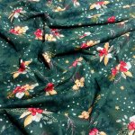 Vánoční bavlněná látka, metráž, šíře 160 cm, Vánoční vzor na Zeleném – Zboží Dáma