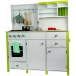 Mamido Dětská dřevěná kuchyně s troubou a příslušenstvím zeleno bílá – Zboží Dáma