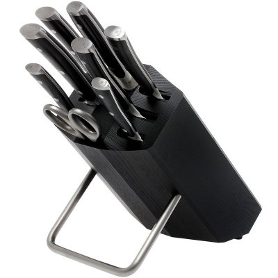 Wüsthof Sada nožů s jasanovým blokem, ocílkou a nůžkami Classic Ikon 9 ks – Sleviste.cz