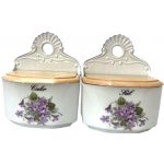 Závěsná slánka s víčkem Fialky, český porcelán Dubí 700 ml – Zboží Dáma