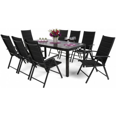 Home&Garden Zahradní sestava Ibiza 185 cm Black / Black 8+1 – Sleviste.cz