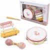 Dětská hudební hračka a nástroj Viga Toys sada hudebních nástrojů PolarB růžová
