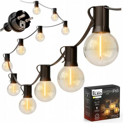 SmartLED LED Venkovní dekorační řetěz 36xE12/1W/230V 22,35 m IP65 černá 4452 – Sleviste.cz