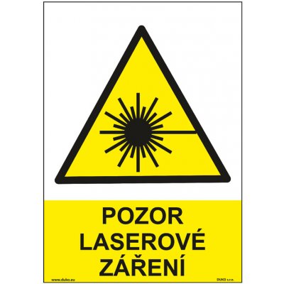 DUKO POZOR LASEROVÉ ZÁŘENÍ Formát: 148 x 210 mm, Materiál: samolepící vinylová fólie – Hledejceny.cz