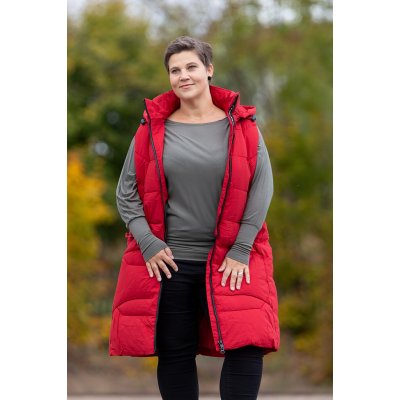 Temster zimní vesta La Valencia červená – Zboží Dáma
