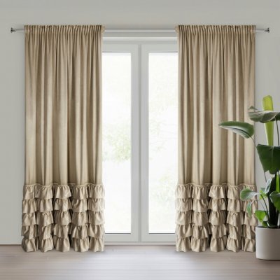 EUROFIRANY ZATEMŇOVACÍ ZÁVĚS NA PÁSCE CARLI 140X270 CM TMAVĚBÉŽOVÁ – Hledejceny.cz