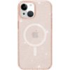 Pouzdro a kryt na mobilní telefon Pouzdro AppleKing transparentní s MagSafe se třpytkami iPhone 15 Plus - růžovozlaté