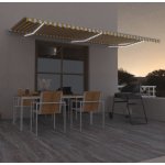 vidaXL Automatická markýza LED a senzor větru 600 x 300 cm žlutobílá – Sleviste.cz