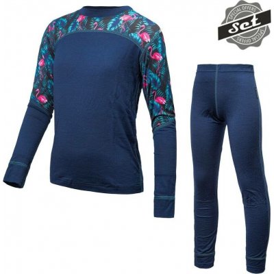 Sensor Merino Impress dětský set deep blue/floral – Sleviste.cz
