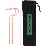 ECOCARE Ekologická kovová brčka Růžová 2 ks – Zboží Dáma