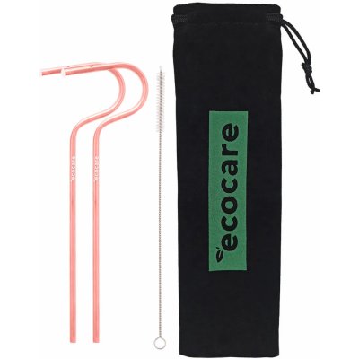 ECOCARE Ekologická kovová brčka Růžová 2 ks – Zboží Dáma