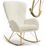 tectake 405849 houpací swing s ocelovými ližinami a silným polstrováním krémová/zlatá – Zboží Mobilmania