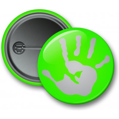 Reflexní připínací odznak - ruka zelená – Zboží Dáma