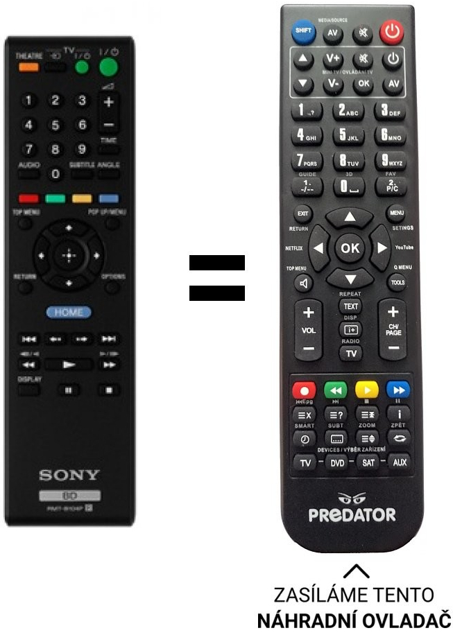 Dálkový ovladač Predátor Sony RMT-B104p