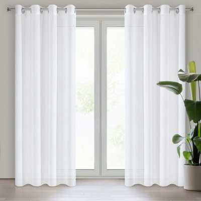 EUROFIRANY ZÁCLONA NA KROUŽCÍCH ESIM 140X250 CM BÍLÁ – Hledejceny.cz