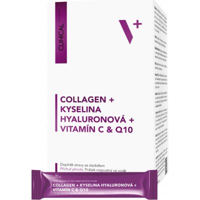 Clinical Collagen + kyselina Hyaluronová + vitamín C + Q10 8,8 g x 30 sáčků – Hledejceny.cz