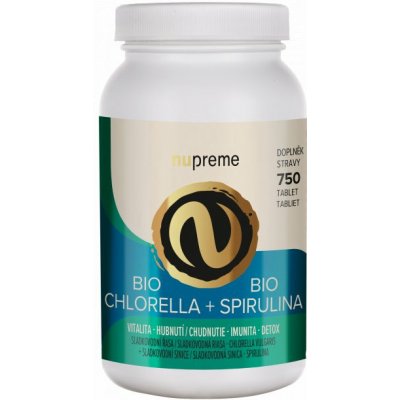 Bio Nupreme Chlorella + Spirulina 750 tablet – Hledejceny.cz