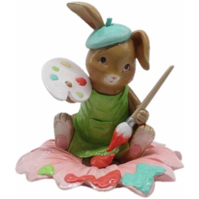 Velikonoční dekorace Králík malující květinu 15*15*15 cm – Hledejceny.cz