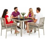 OMAXI 891174 Zahradní jídelní souprava 5 pcs Světle šedá Poly ratan – Hledejceny.cz