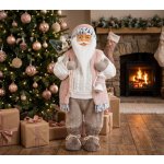 Dekorace MagicHome Santa, s dárkem, růžovo-hnědý, 60 cm – Hledejceny.cz